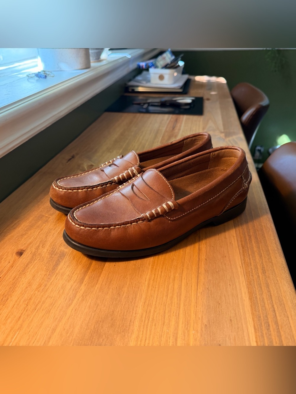 G.H. Bass & Co. Chestnut Leather Penny Loafers